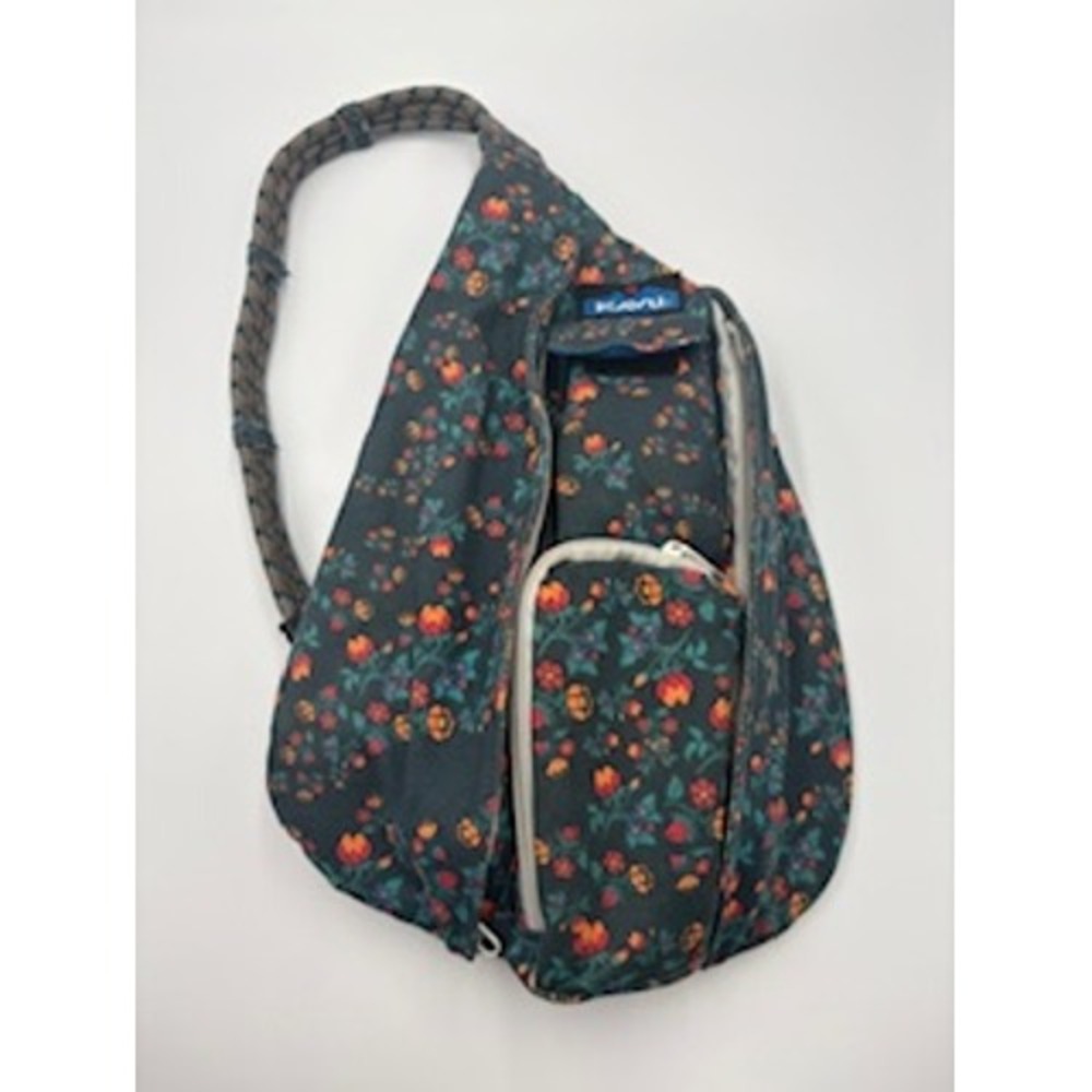 KAVU Rope Bag Wild Poppy Floral Canvas Sling Backpack Crossbody Gorpcore